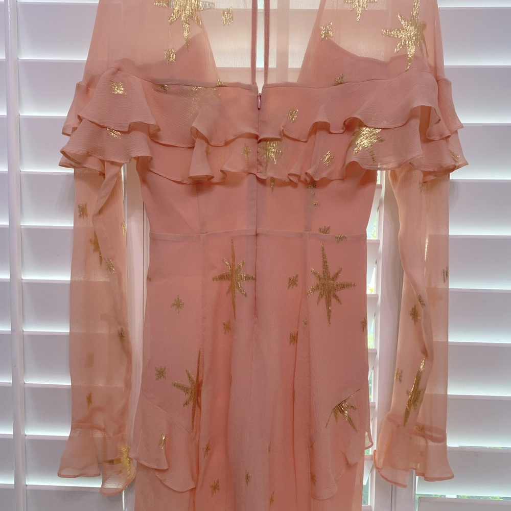 For Love and Lemons pink and gold star dress